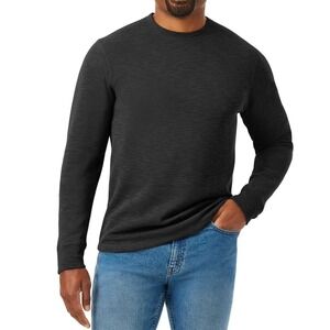 Members Mark Mens Double Knit Crewneck Long Sleeve Black Size M